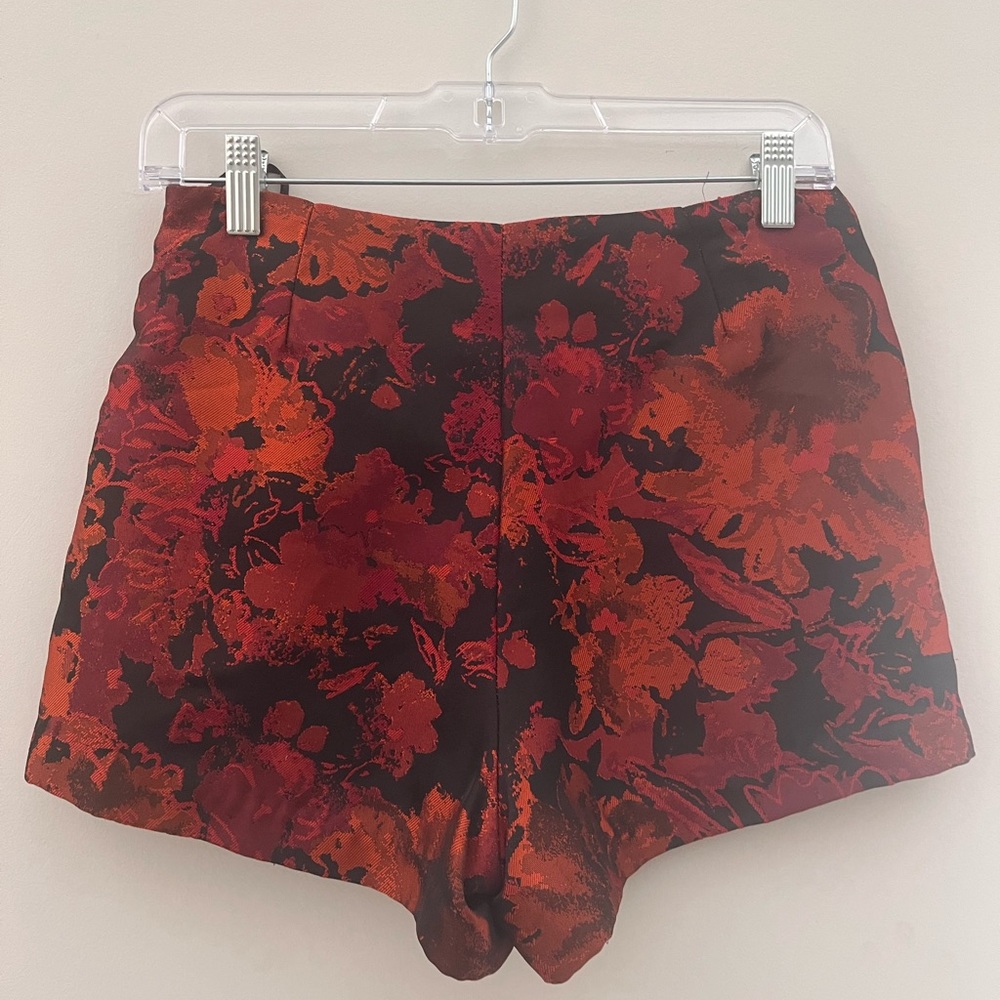 MM Couture Damask Red and Burnt orange shorts